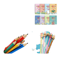 (3 yuan 3 pieces) Childrens copybook 1 random copybook without pen 1 random writing pencil 2 random donut series cartoon friction pens in blue style