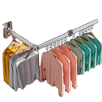 Gun gray telescopic clothes drying rod foldable home balcony hidden wall-mounted push-pull clothes hanger small apartment indoor clothes drying