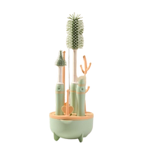Bottle Brush Cleaning Brush Newborn Baby Special Long-Handed Bottle Brush Nipple Brush Three-in-One Silicone Cleaning Brush Set