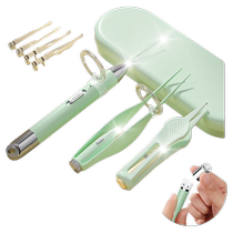 Glowing ear spoon baby ear spoon ear picking tweezers clip earwax digging ear canal clear visible childrens silicone sleeve charging
