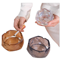 Simple light luxury ins style water chestnut ashtray niche design home office crystal glass ashtray