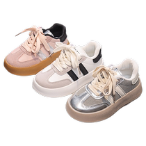 Childrens single shoes student shoes 2024 spring and autumn new style soft-soled white shoes for boys and girls casual shoes non-slip sports sneakers