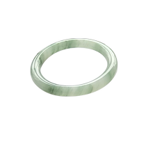 Natural Xinjiang Tianshan jade bracelet ice emerald floating flower jade bracelet womens snow emerald gold wire jade round strip flat bracelet not jadeite