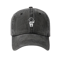 Jiao Xias same style American retro washed and distressed baseball cap hot stamped astronaut face small casual peaked cap for men