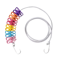 Travel clothesline hotel portable outdoor 12-clip clothesline clothesline drying quilt artifact retractable