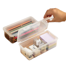 Pen box storage box stationery pencil box storage marker pen large capacity pencil bag pencil storage box transparent stationery box