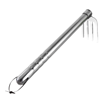 Stainless steel small hoe iron rake dual-purpose digging agricultural tool artifact small gardening portable household vegetable growing multi-function