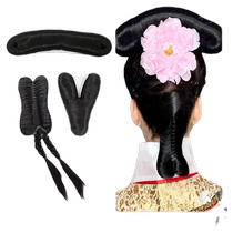 Swallowtail costume wig Qing Dynasty Queen Fujins flag head swallowtail Qing costume style wig palace style photo studio style