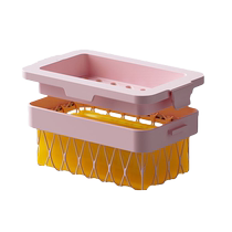 Multifunctional soap box bubbler with cover for draining household soap bubble box creative storage soap box without drilling
