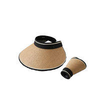 Muji MUJI black plastic empty top sun hat summer large brim face covering outdoor sun hat straw sun hat for women
