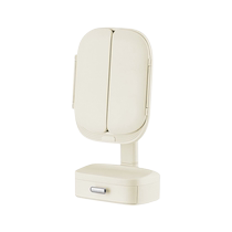 LED makeup mirror with light desktop dresser mirror home storage box integrated student dormitory folding mirror