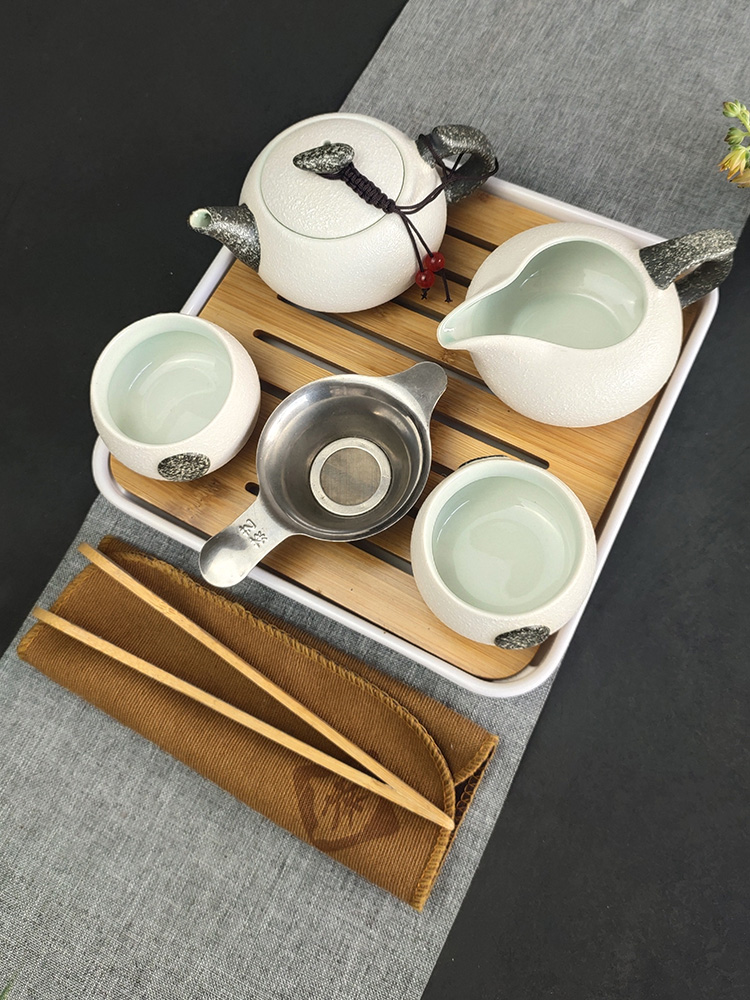 Snow beauty household utensils suit small sets of kung fu Japanese teapot teacup ceramic tea sets tea tray package