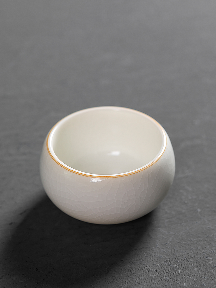 Jiangnan past your up suet jade white porcelain big meditation kung fu tea cup bowl tea sample tea cup, master cup