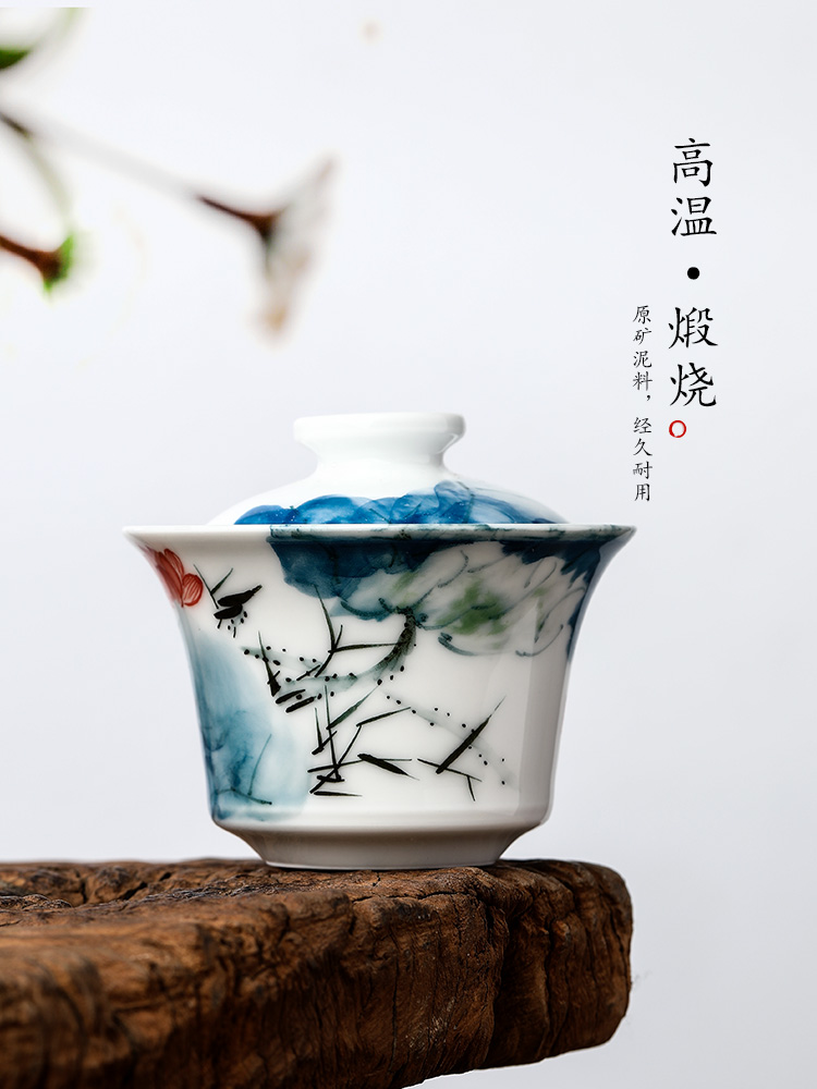 Checking out tea tureen kunfu tea cups are not hot to use individual jingdezhen hand - made lotus ceramic tea set