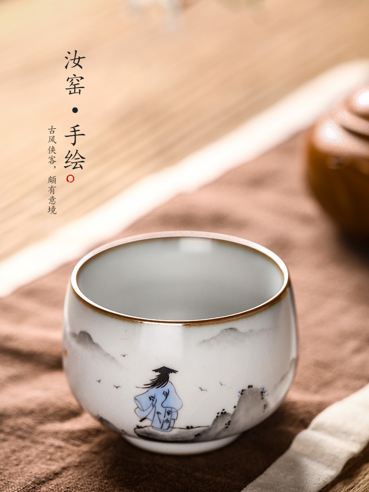 Masters cup your up sample tea cup jingdezhen archaize ceramic cups pure manual single CPU hand - made ancientry kung fu tea set