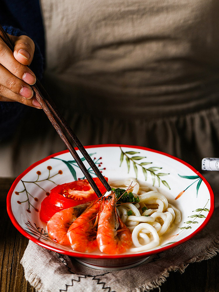 Japanese ceramics rainbow such as bowl with large instant noodles soup bowl a single dish dish creative lovely ins tableware dishes ltd.