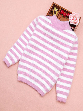 女童仿水貂绒毛衣2018新款女大童中大童儿童