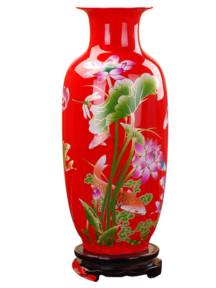 Dried flower vase of jingdezhen ceramics handicraft furnishing articles furnishing articles flower arranging household modern home decoration decoration