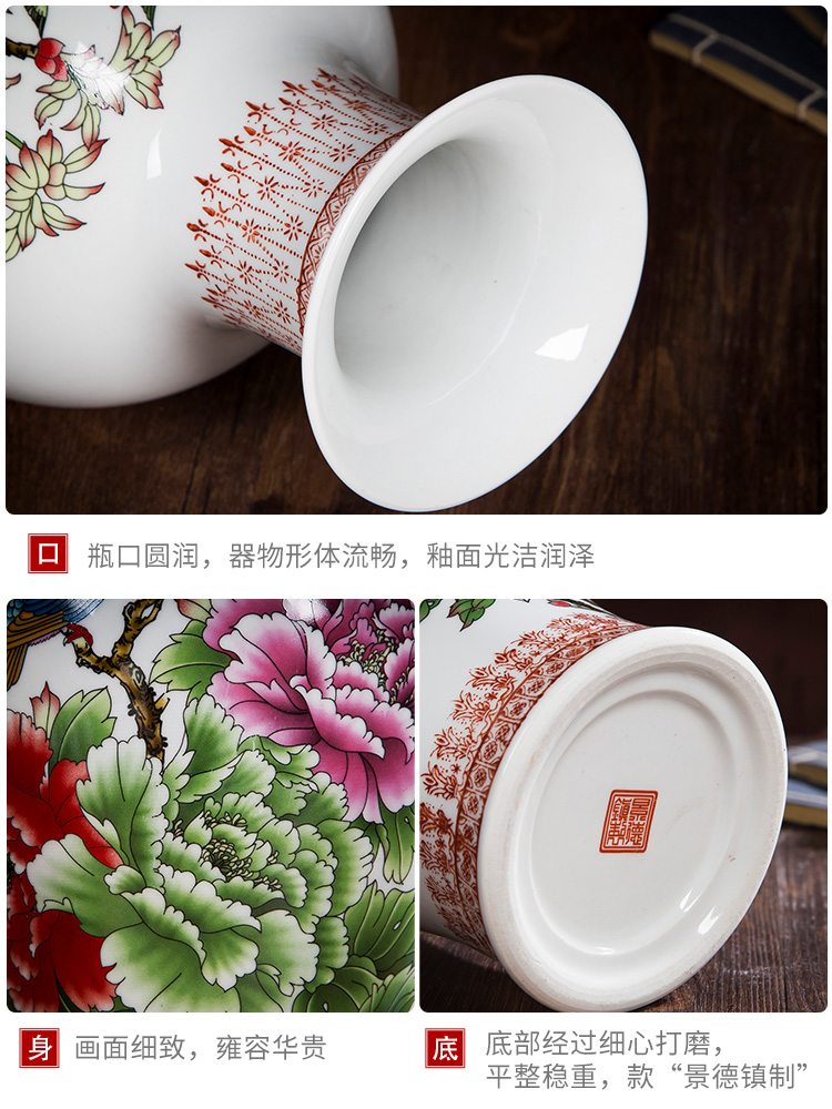 Jingdezhen ceramic vase furnishing articles sitting room ground dry flower simulation flowers, flower creative jewelry blue and white porcelain bottle