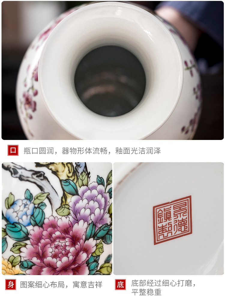 Jingdezhen ceramic dry flower vase sitting room, modern household act the role ofing is tasted furnishing articles flower arranging Chinese TV ark, small handicraft