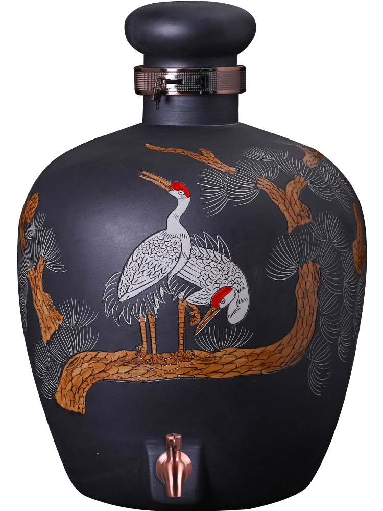 Jingdezhen ceramic jar 100 catties 200 jins domestic sealed up with hidden upset it archaize brewed liquor as cans