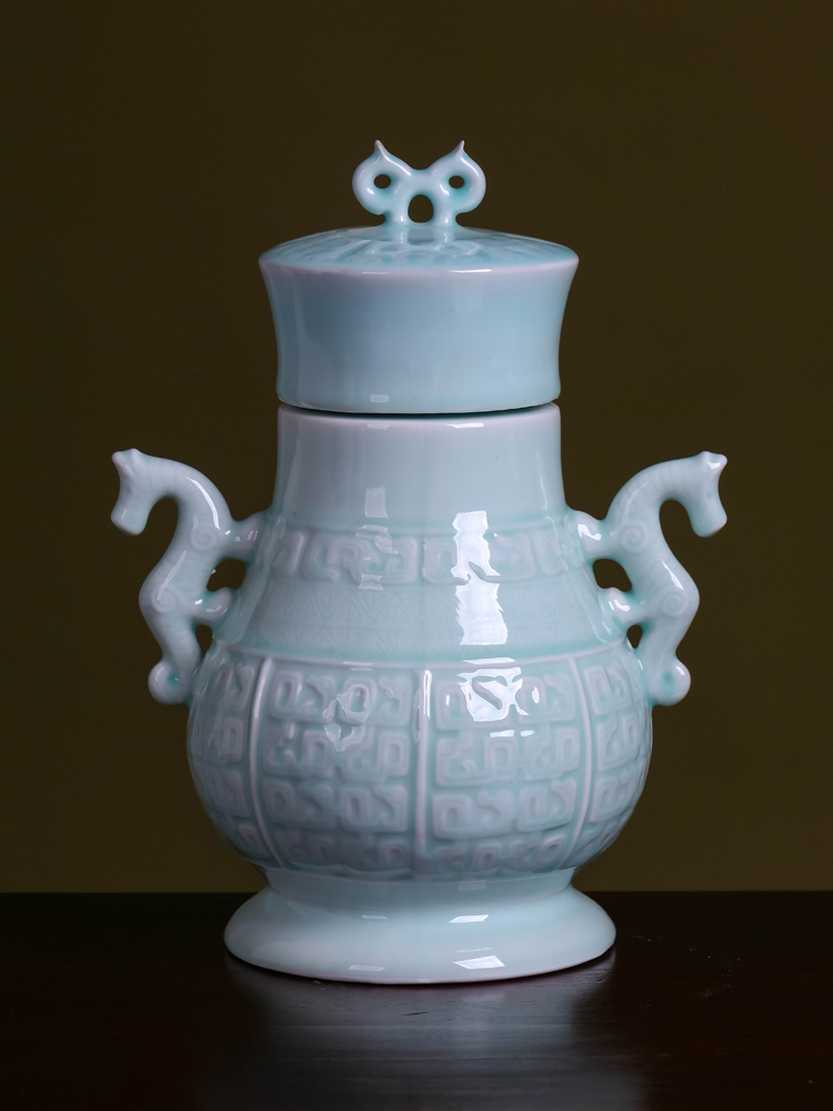 Jingdezhen ceramic bottle 5 jins of empty wine bottle with creative move jars liquor home wine sealed mercifully wine