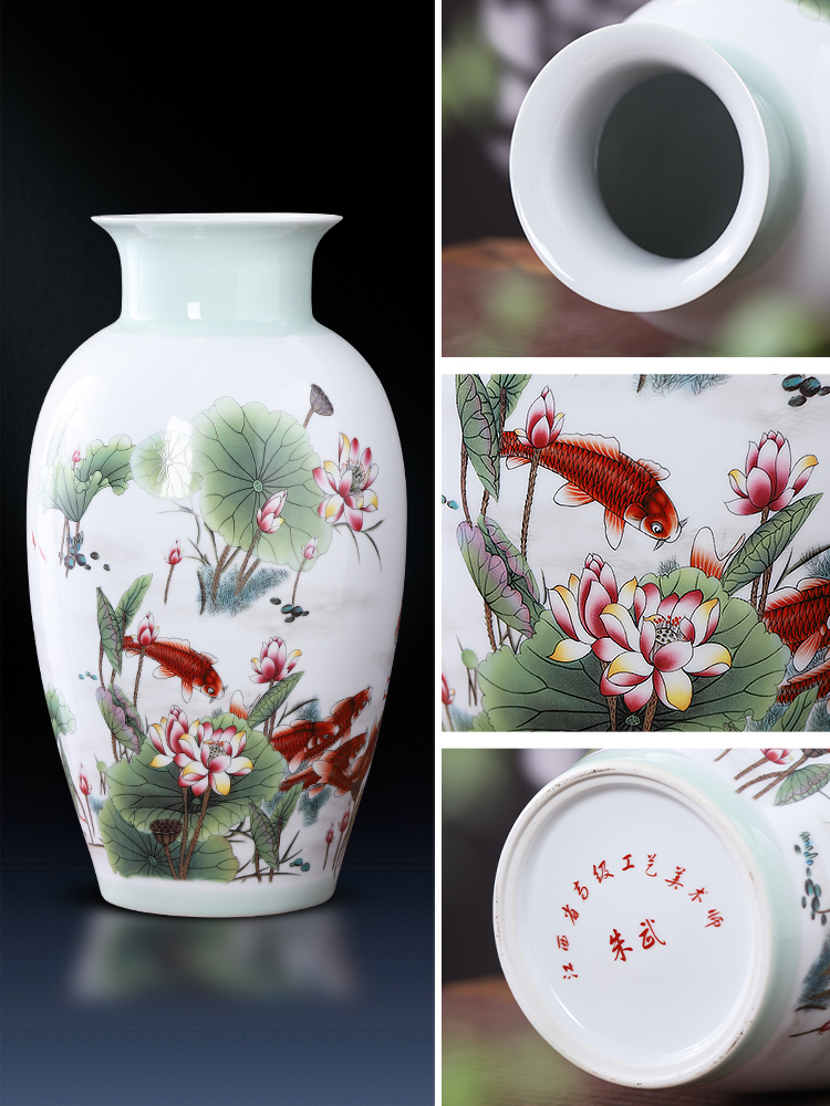 Jingdezhen ceramics, vases, flower arrangement sitting room place in modern Chinese style household TV ark, decoration bottles
