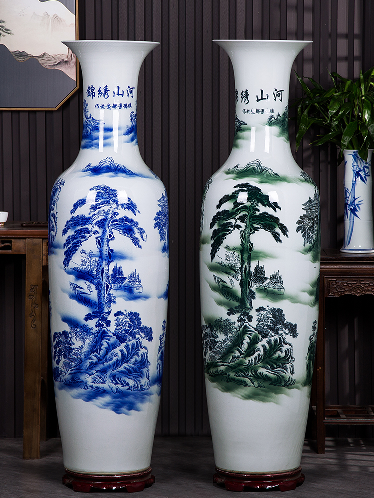 Jingdezhen ceramics of large blue and white porcelain vase furnishing articles to heavy sitting room adornment large hotel opening gifts