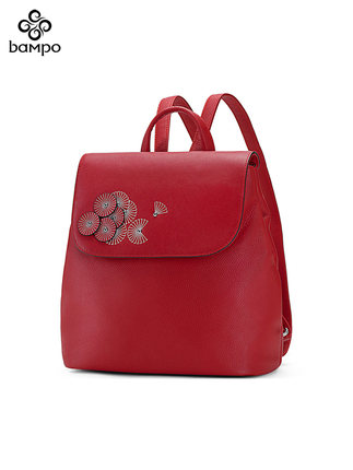 半坡真皮双肩包女原创休闲民族风手提背包20