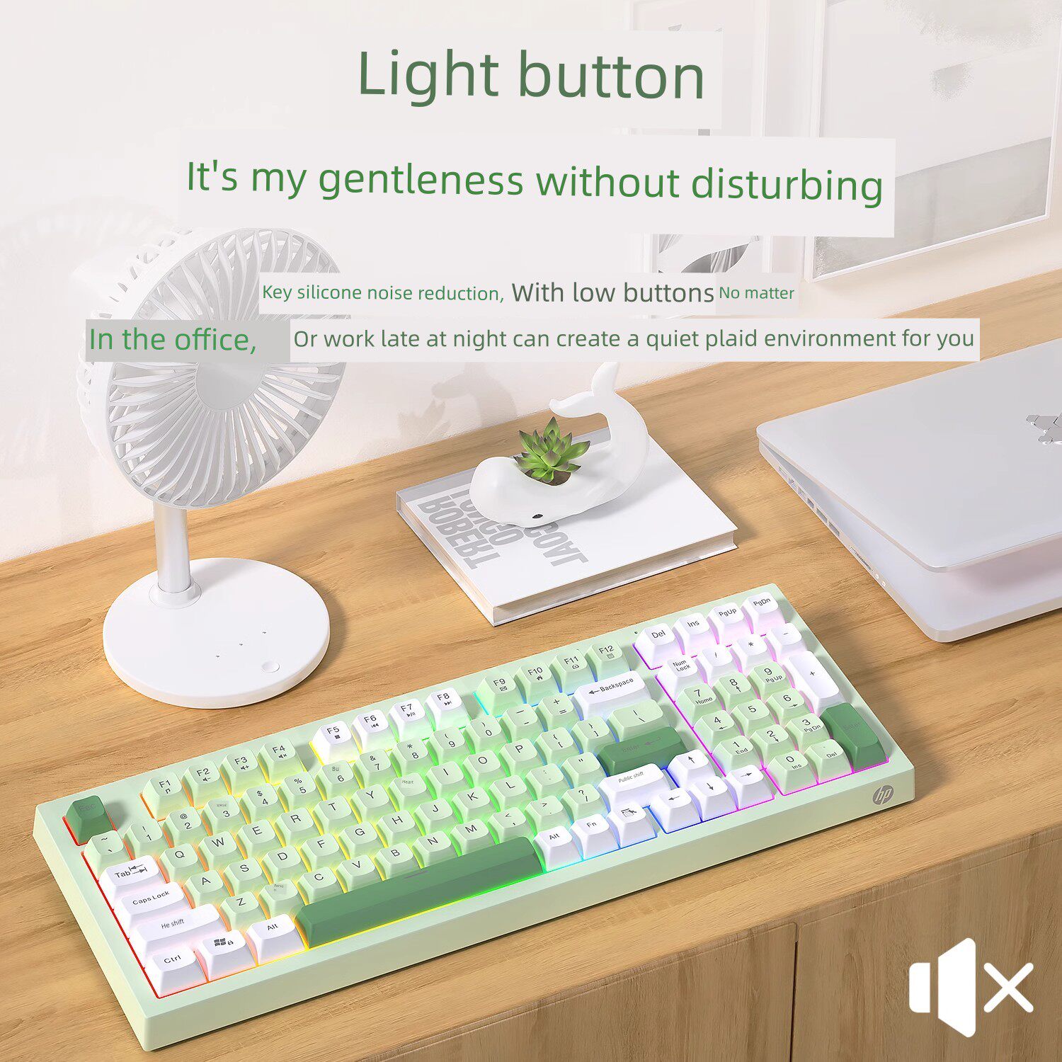 Проводная клавиатура HP K300 с механическим откликом и RGB подсветкой