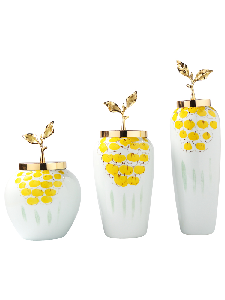 I and contracted new Chinese vase dry flower arranging flowers, ceramic flower implement the sitting room TV ark, porch light decoration key-2 luxury furnishing articles