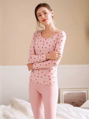 Fen Teng mùa xuân và mùa thu đồ lót nhiệt của phụ nữ độc thân cotton nữ đồ ngủ ngọt ngào và đáng yêu 泫 雅 gió mỏng phần mồi - Áo ấm quần áo giữ nhiệt nam uniqlo Áo ấm
