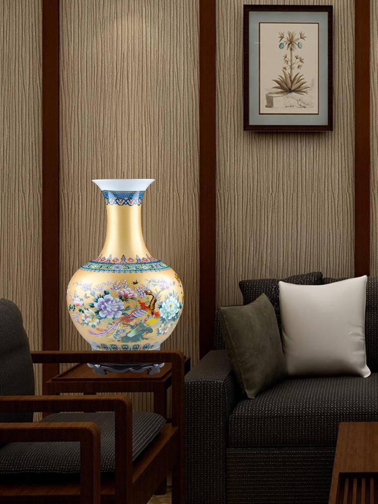 Jingdezhen ceramics of large vase furnishing articles large European colored enamel porcelain household adornment of I sitting room