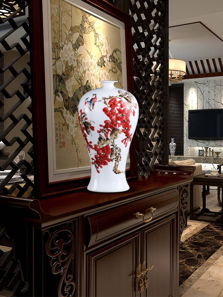 Jingdezhen ceramics vase hand - made sabingga sukdun dergici jimbi name plum bottle of flower arranging new Chinese I sitting room decoration