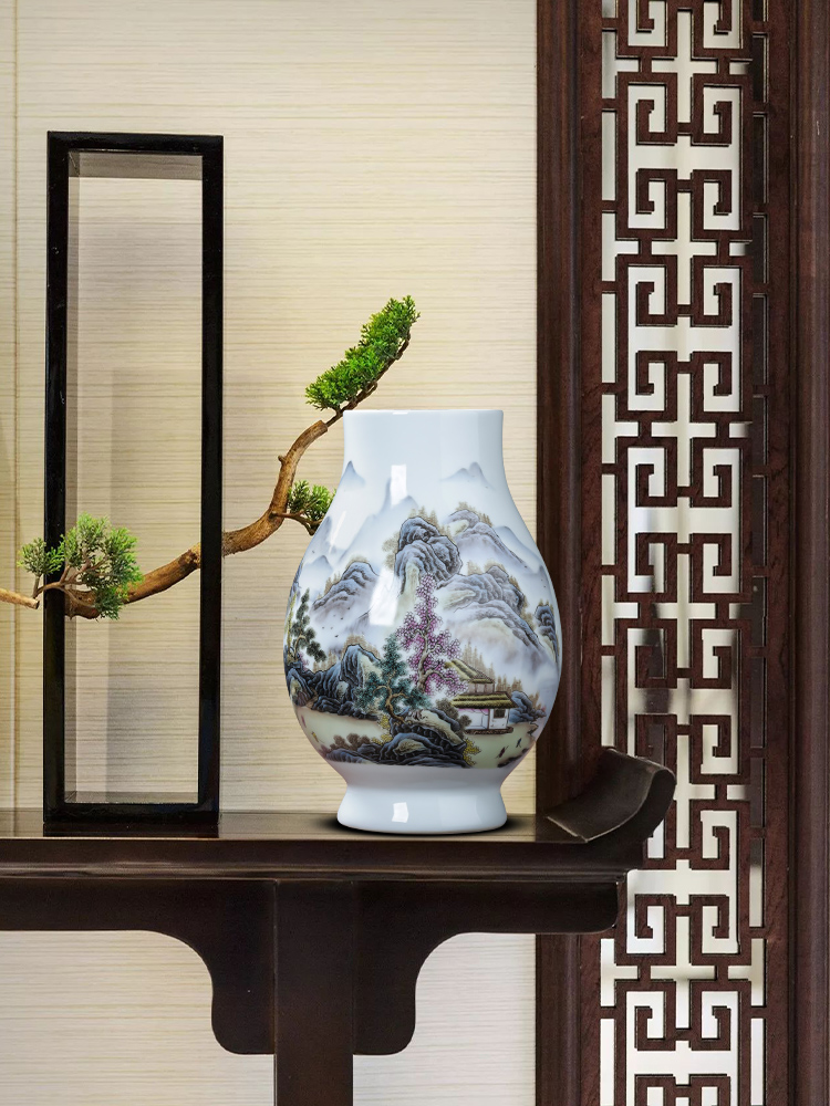 Jingdezhen ceramics pastel landscapes f cylinder vase expressions using keep lucky bamboo sitting room adornment TV ark, furnishing articles