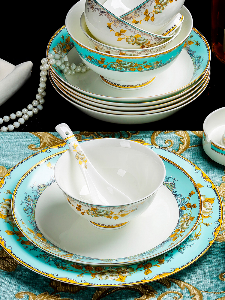 Creative DIY jingdezhen chinaware plate bowl dish dish dish of rice bowls of household rainbow such use ipads porcelain tableware item