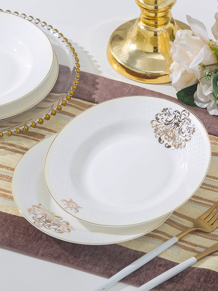 Jingdezhen ceramic tableware suit 60 heads of high - grade ceramics dishes suit European contracted household use plate