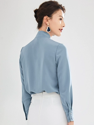 Ai Shangchen 2019 mùa thu mới của phụ nữ phiên bản Hàn Quốc của áo sơ mi chuyên nghiệp áo sơ mi dài tay áo sơ mi nữ - Áo sơ mi dài tay sơ mi nữ dài tay hàn quốc Áo sơ mi dài tay