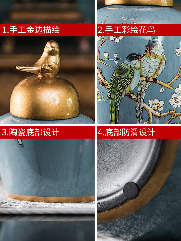 American pastoral ceramic storage tank sitting room between example of new Chinese style porch European household adornment the receive furnishing articles
