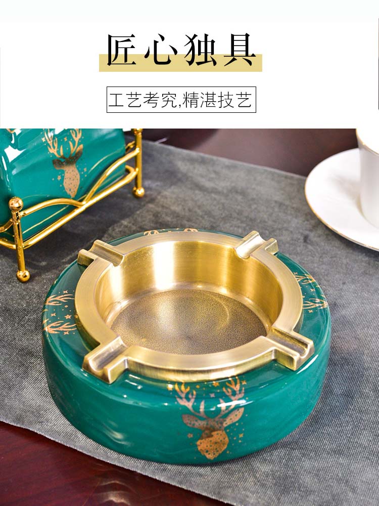 Sitting room home study American creative move ashtray European - style key-2 luxury office decoration ceramics large - sized ashtrays