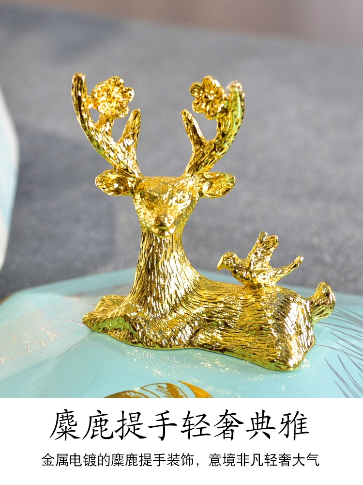 Creative move trend ceramic ashtray with cover large against the fly ash American light wind key-2 luxury home sitting room receive a case