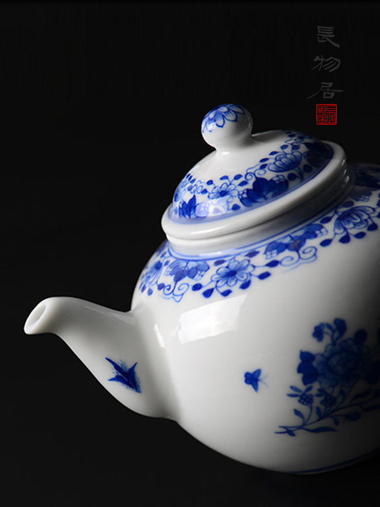 Offered home - cooked hand - made porcelain a fold branch flowers and the plants in grain teapot small jingdezhen ceramic tea set, overall porcelain industry co., LTD