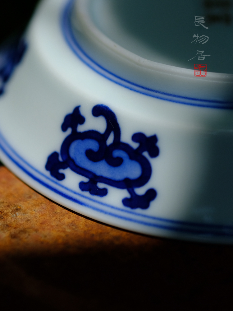 Offered home - cooked ju long up controller blue bucket color goes well with moire disc saucer tableware jingdezhen ceramic plate