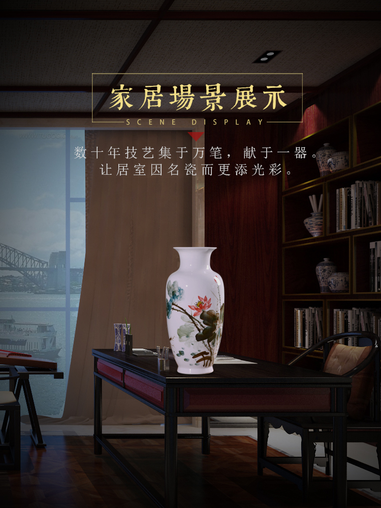 Jingdezhen hand painting ceramic vases, flower arrangement sitting room place new TV ark, rich ancient frame of Chinese style household ornaments