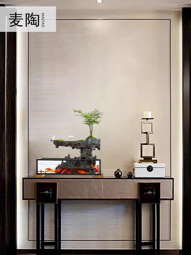 M some ceramic porcelain glass fish tank water home sitting room office desktop home furnishing articles opening gifts gifts
