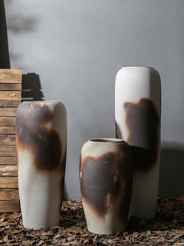 Jingdezhen creative furnishing articles of large vase retro nostalgia vase Chinese flower arranging dried flowers decorate the sitting room flower arrangement