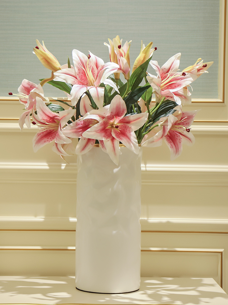 Nordic light ceramic big vase decoration key-2 luxury furnishing articles creative home sitting room new Chinese flower arranging dried flower adornment flowers