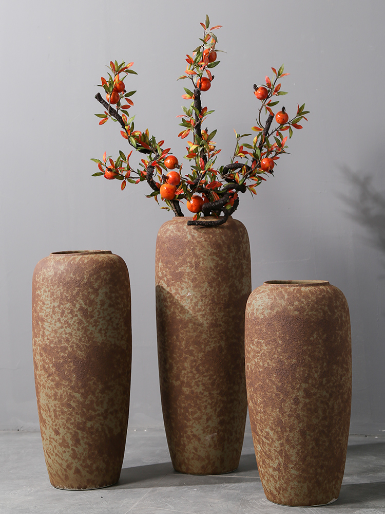 Jingdezhen ceramic vase landing Nordic I and contracted, dried flowers, flower arrangement sitting room adornment is placed to restore ancient ways pottery basin