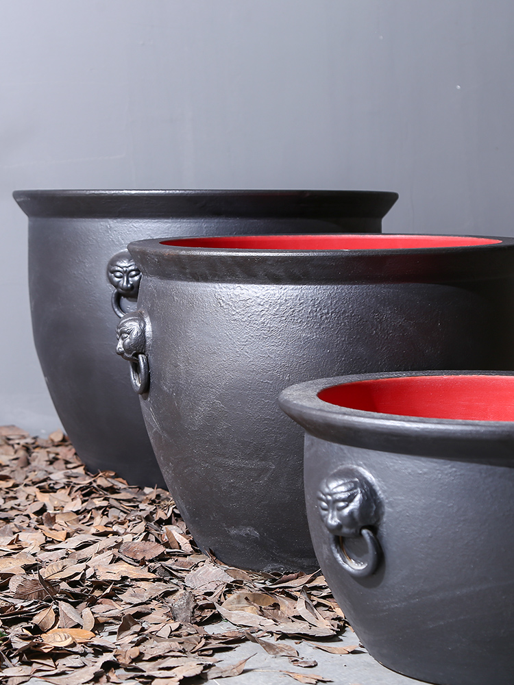 Jingdezhen ceramic big aquarium fish bowl aquarium fish ceramic turtle cylinder bed creative household decoration