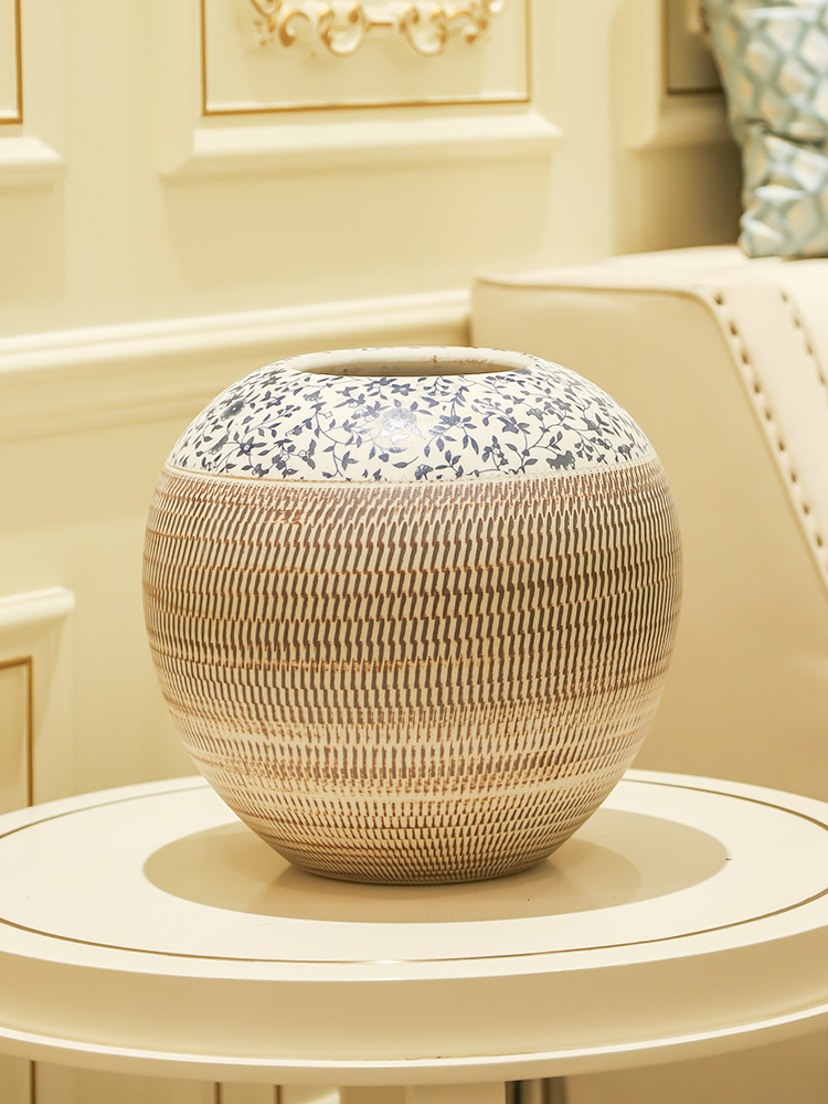 Jingdezhen ceramic household soft outfit decoration vase sitting room put a new Chinese style furnishing articles mesa creative flower receptacle